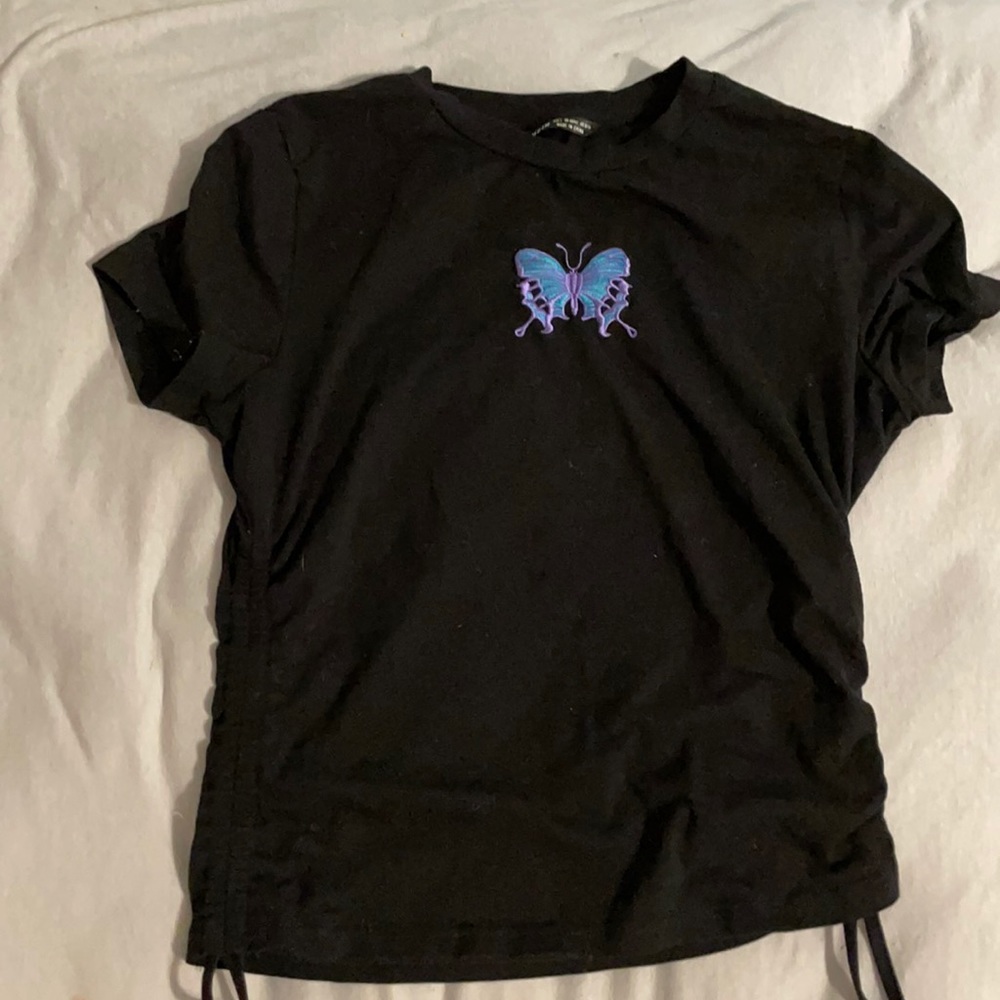 Black butterfly shirt